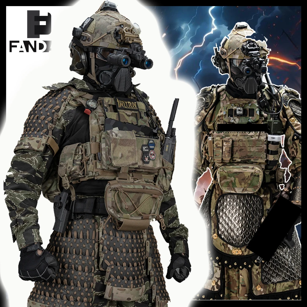 

Tactical Dragon Scale Armor Complete Set Airsoft Stainless Steel Metal Protection Gear for Outdoor Paintball Cosplay Combat Game