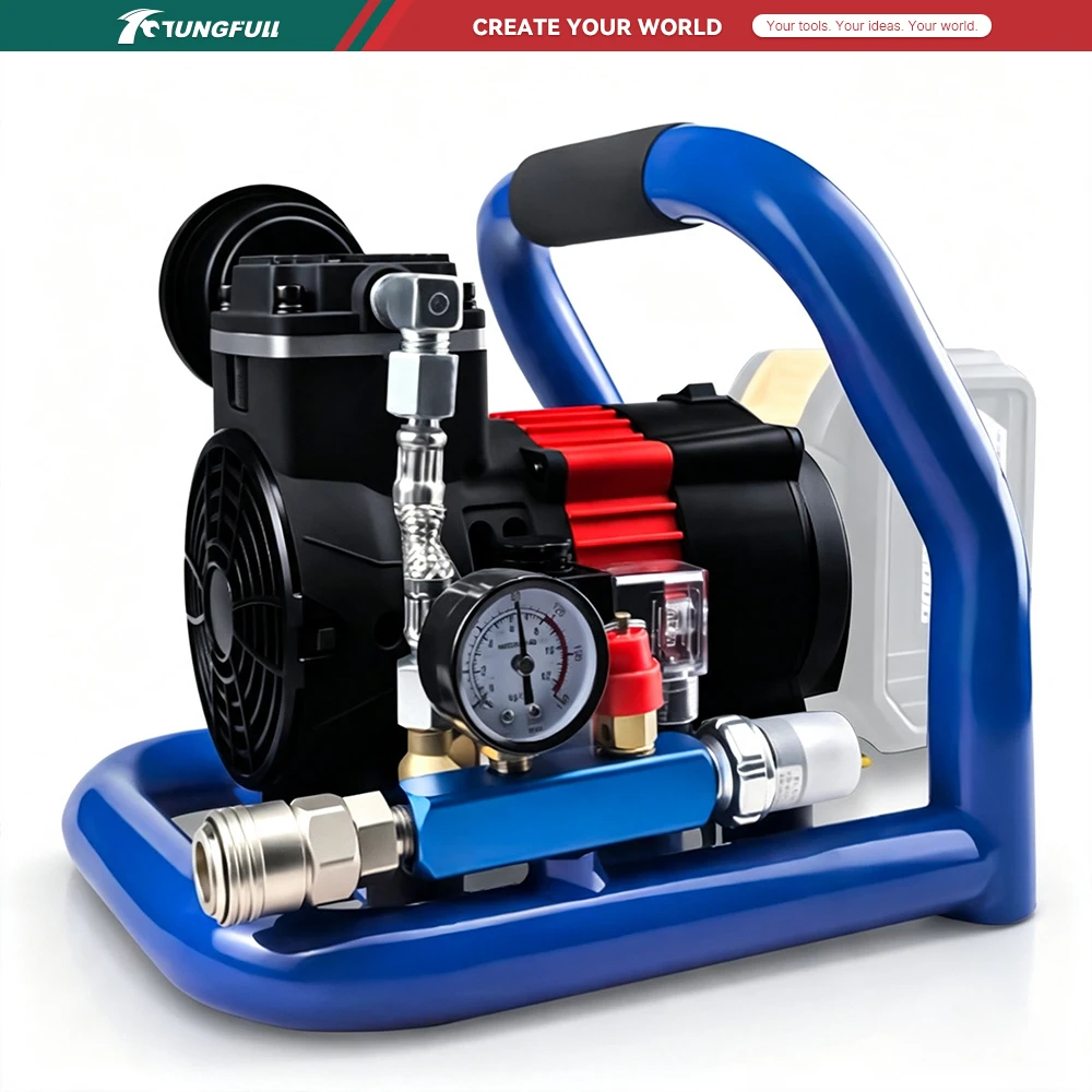 Portable Air Compressor 18-21V Makita Battery Compatible for Woodworking Nail Gun Spray Paint Tire Inflation Pneumatic Tools