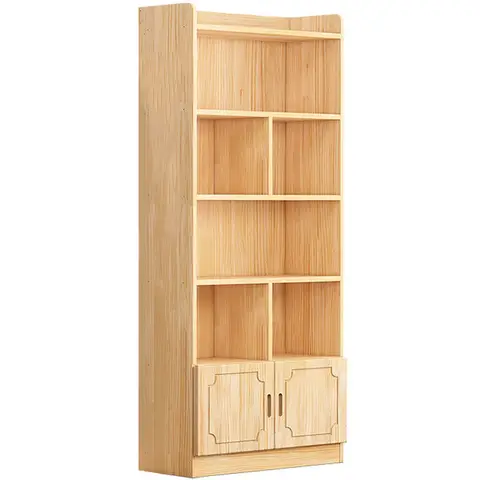 Solid wood bookcase All solid wood pine floor-to-ceiling household shelf Low cabinet  bay window storage wooden