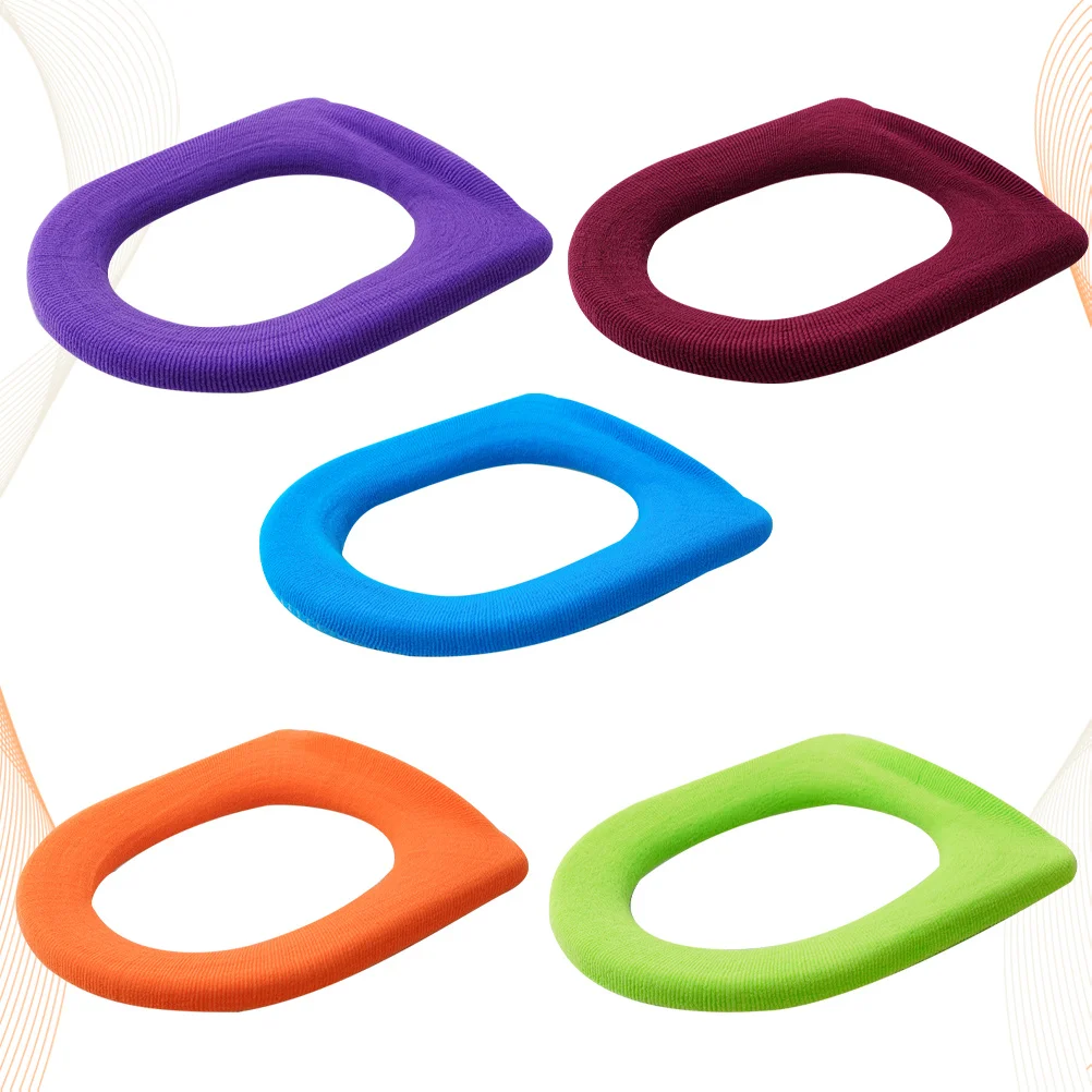 5 قطعة غطاء مقعد المرحاض على شكل حرف O لينة دافئة دائم الملونة منصات مقعد المرحاض للمنزل الحمام ديكور بيديت التبعي #2