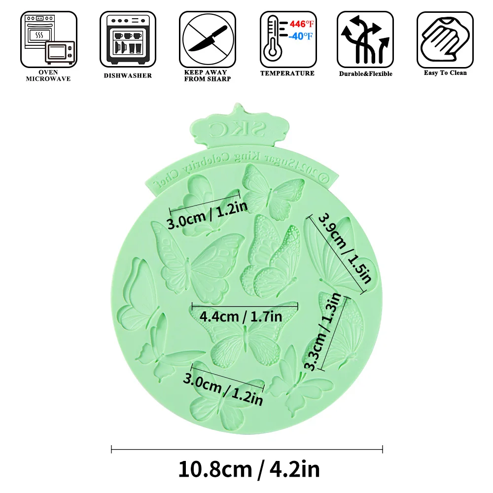Butterfly Shape Silicone Fondant Mold New Pattern DIY Sugarcraft,Clay Hand Craft Mold Gum Paste Easy Release