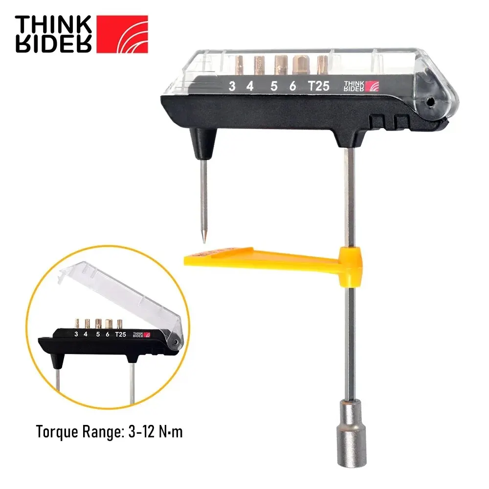 

ThinkRider Torque Wrench 3-12 Nm Allen Key 3/4/5/6mm T25 Bicycle Repair Tools Wrench Bit Set MTB Road Bike Maintenance Kit