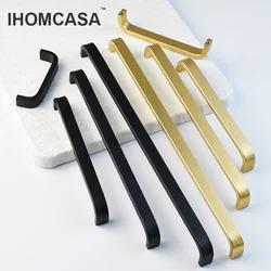 Gold/Black Closet Kitchen Furniture Handles For Cupboard Wardrobe Door Knobs Drawer Storage Cabinet Pulls Handle Aluminum Alloy