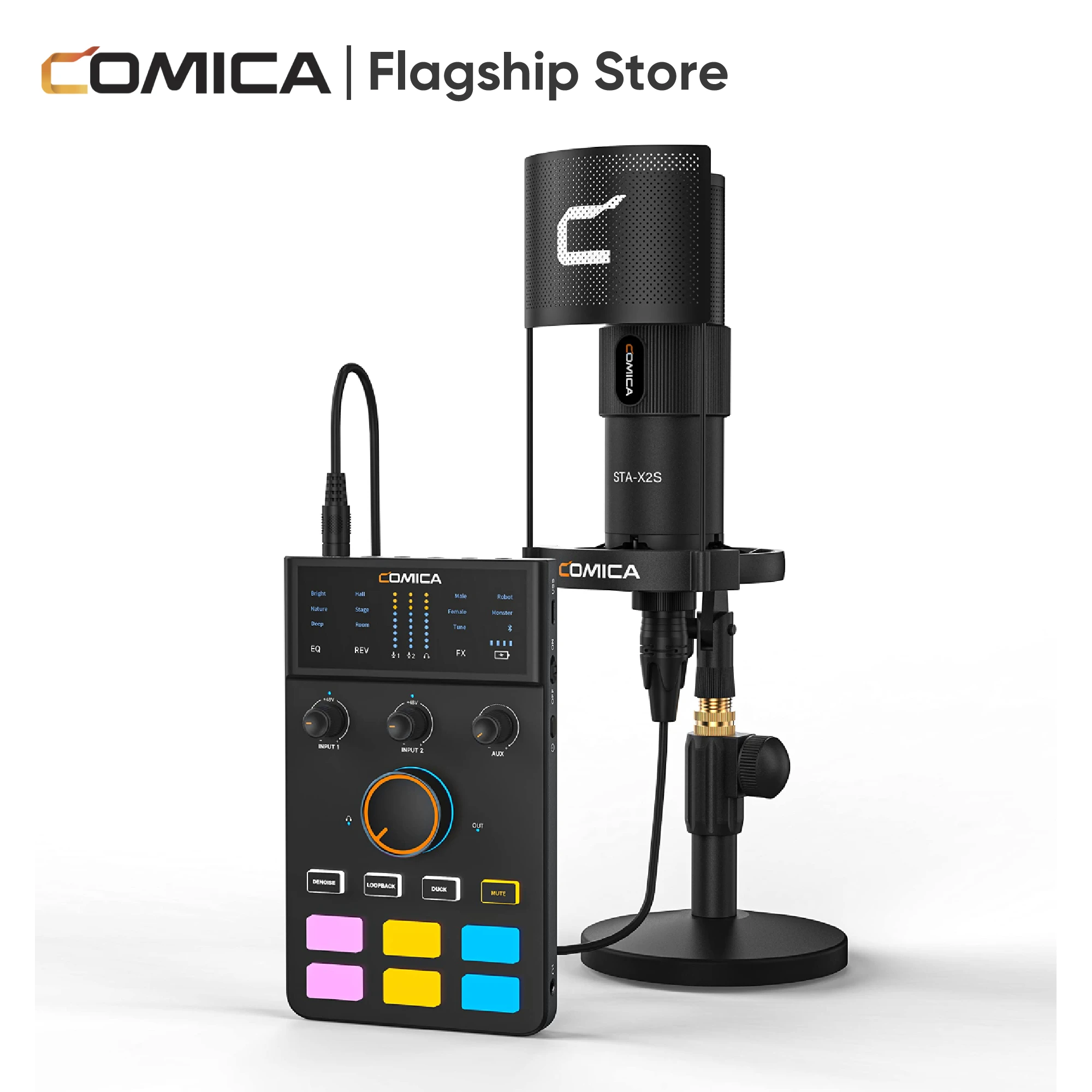 

Comica ADCaster C1-K1 Audio Interface With XLR Microphone For Streaming/Gaming/Podcasting, Sound Card For iMAC iPhone Android