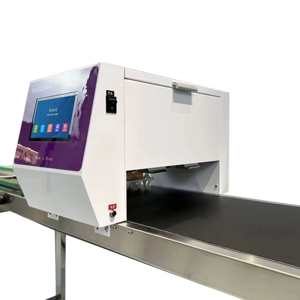 High-Speed Engine-Powered Automatic Egg Coding Machine 50000 Eggs/Hour  Ink Print Date/Batch/QR Code