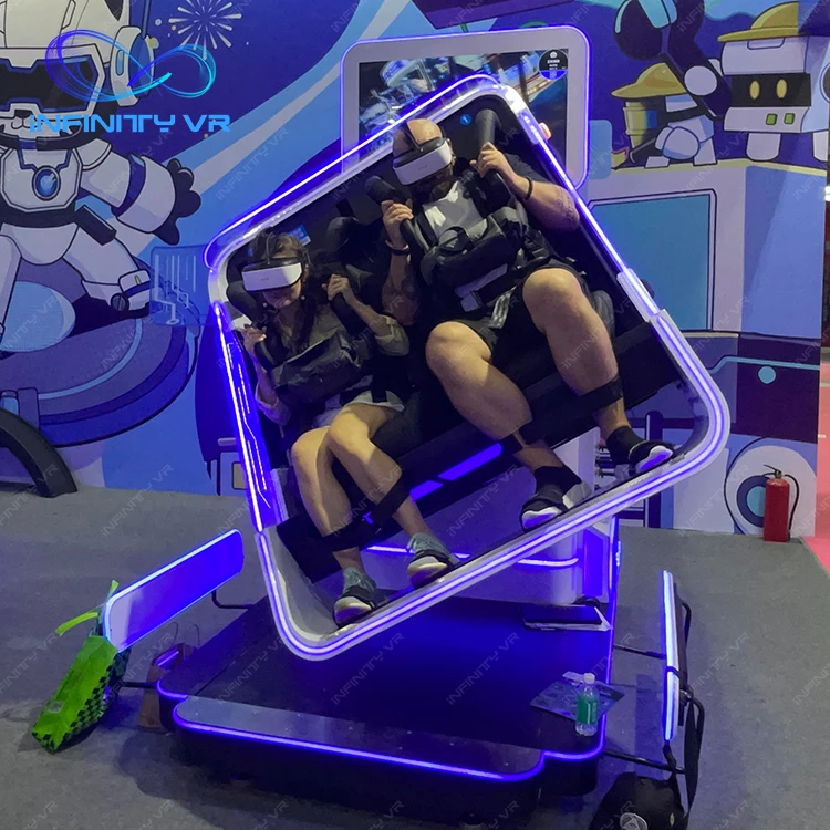 สวนสนุกสนุกง่ายเด็กและผู้ใหญ่ผู้เล่นคู่ 360 องศา VR Rolling Rotation Coaster เกมเครื่อง