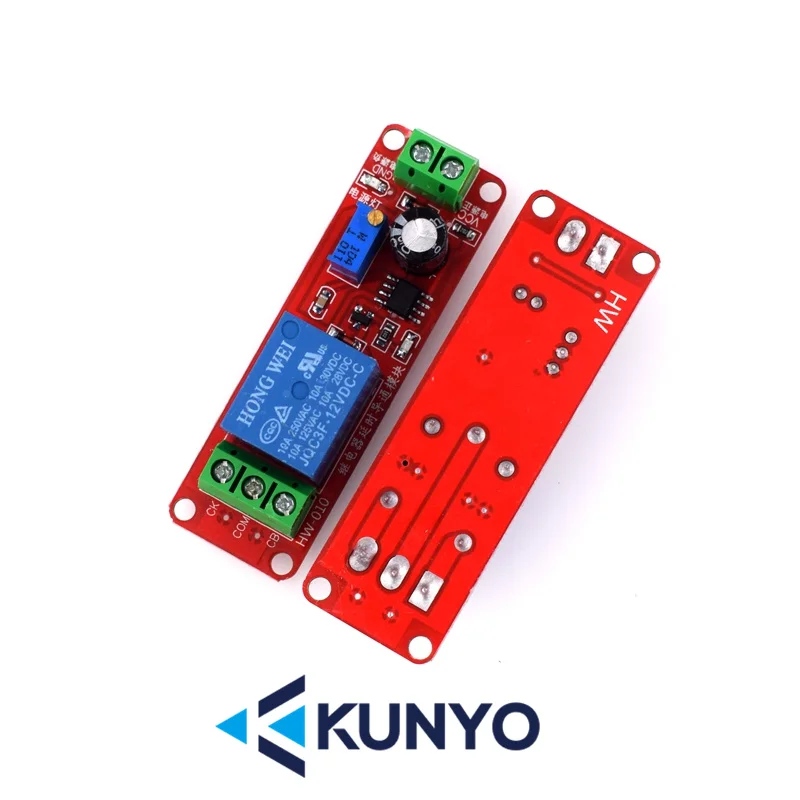 

NE555 Delay module Monostable switch Delay switch 12V/5V automotive electrical delay 0-10 seconds adjustable