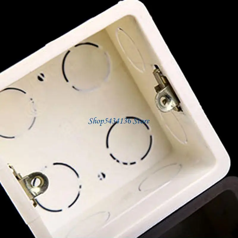 H7ED 80x80 PVC Junction Box Wall Mount Cassette For Switch Socket Base Switch Bottom Box Electrical Box Accessories