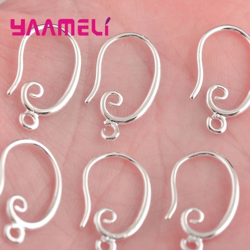 Wholesale 50pcs 925 Sterling Silver Hook Earring Handemade Making Components Earwire DIY Jewelry Finding Accessories