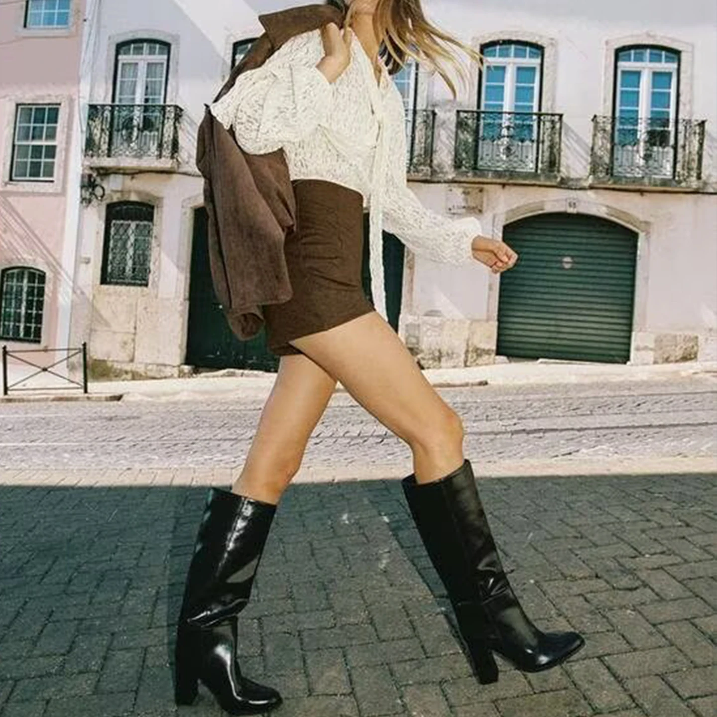 Ort بذلة مع عقدة الربط تصميم المرأة Sle عالية الخصر تخفيف السراويل الساق المستقيمة الخريف وصول جديد