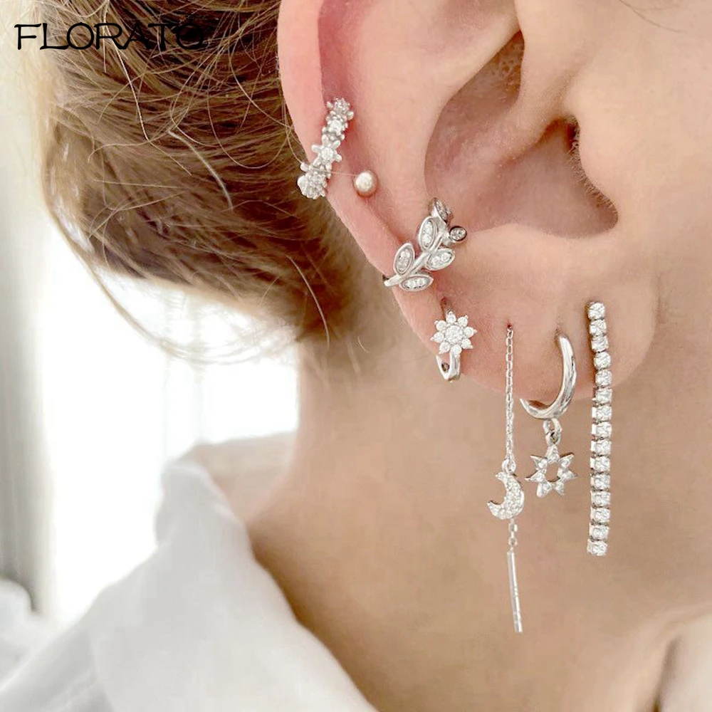 2025 جديد الذهب اللون يترك أقراط مشبكية للنساء الرجال الإبداعية بسيطة C الأذن الكفة غير ثقب الأذن قرط كبس الاتجاه مجوهرات هدية #4