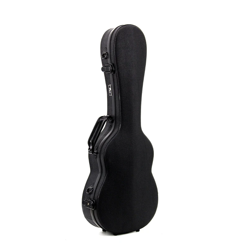 

Hooqu Hot Sale Fiberglass Ukulele Case High Quality Black Musical Instrument Case Full Size 27 Inch Music Box Gig Bag Guitar