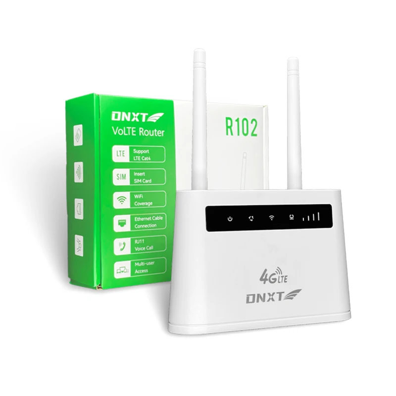 Enrutador WiFi RJ11 4G Lte desbloqueado, 2 antenas, punto de acceso inalámbrico, 300Mbps, puerto LAN con módem de tarjeta SIM