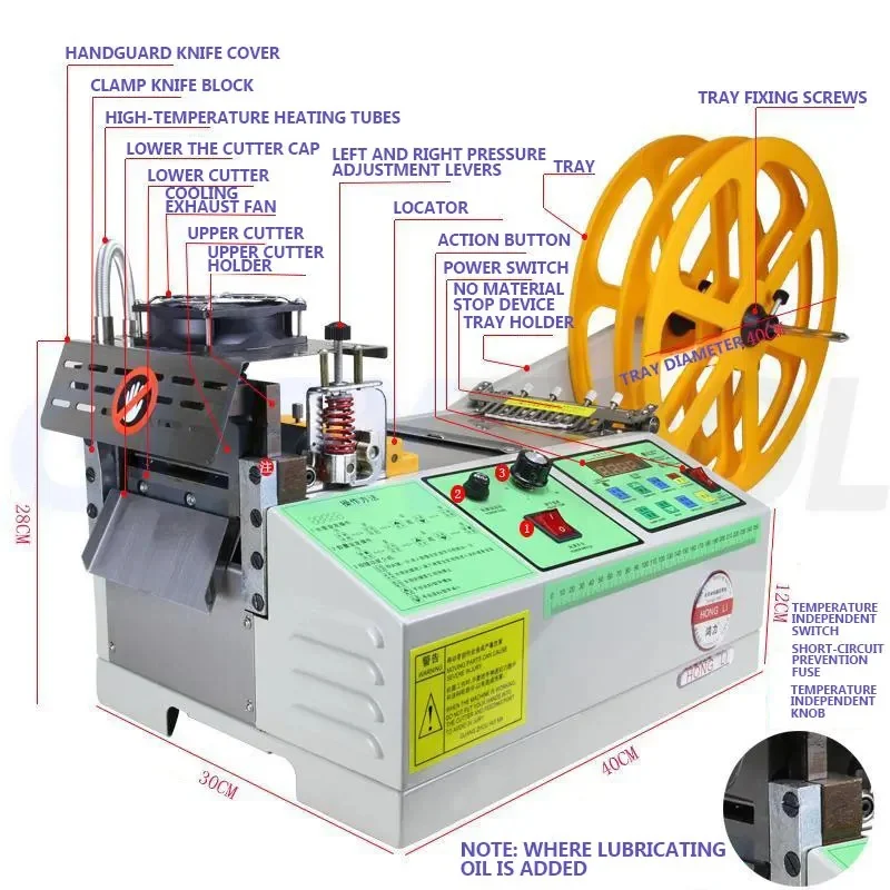 Automatic Computerized Rope Cutting Machine Electric Ribbon Cutting Machine Cold And Hot Cutting Integrated Machine With LCD