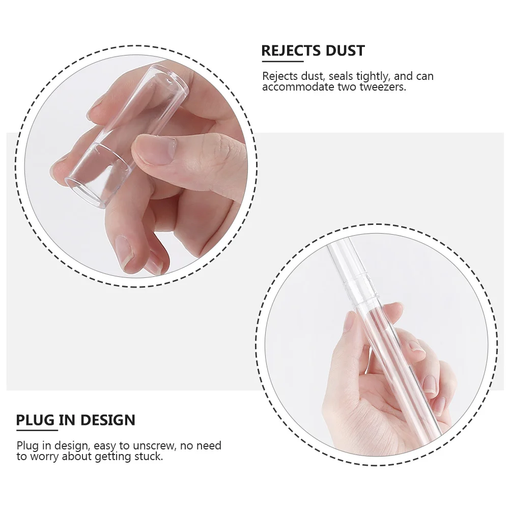 10 szt. Przezroczyste pojemniki na pęsety do rzęs, organizer na igły, mały przenośny pojemnik z tworzywa ABS na narzędzia do makijażu