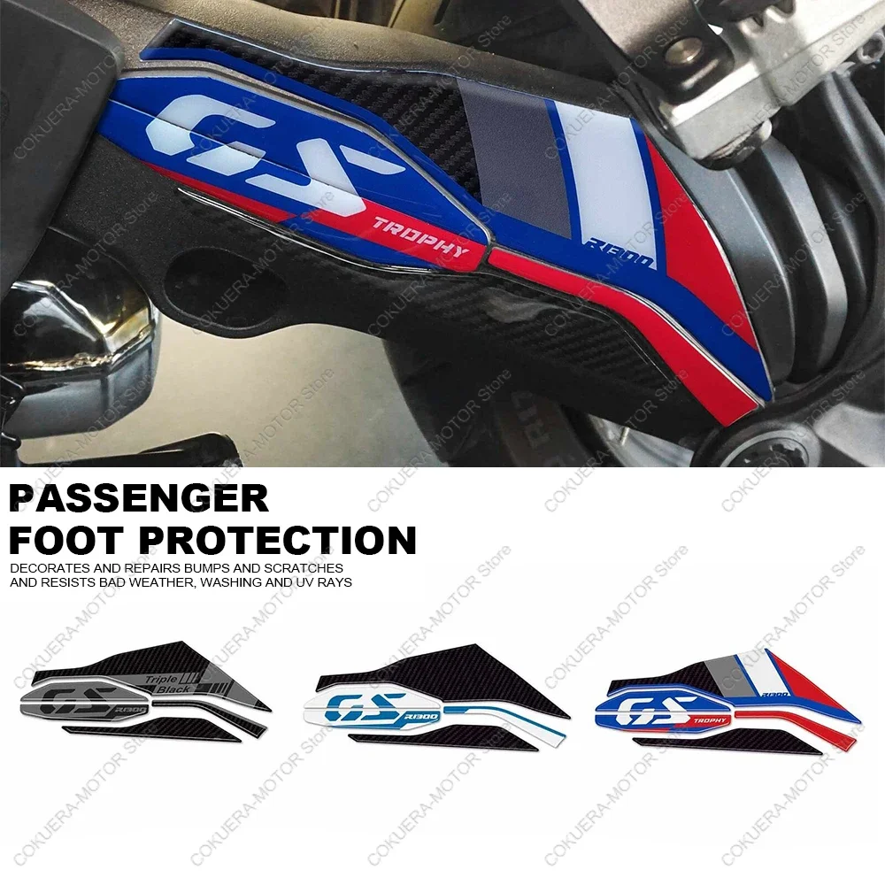 

Passenger Foot Protection Motorcycle Accessories 3D Epoxy Resin Protection Sticker For BMW R1300GS 2023 2024 Decal stickers