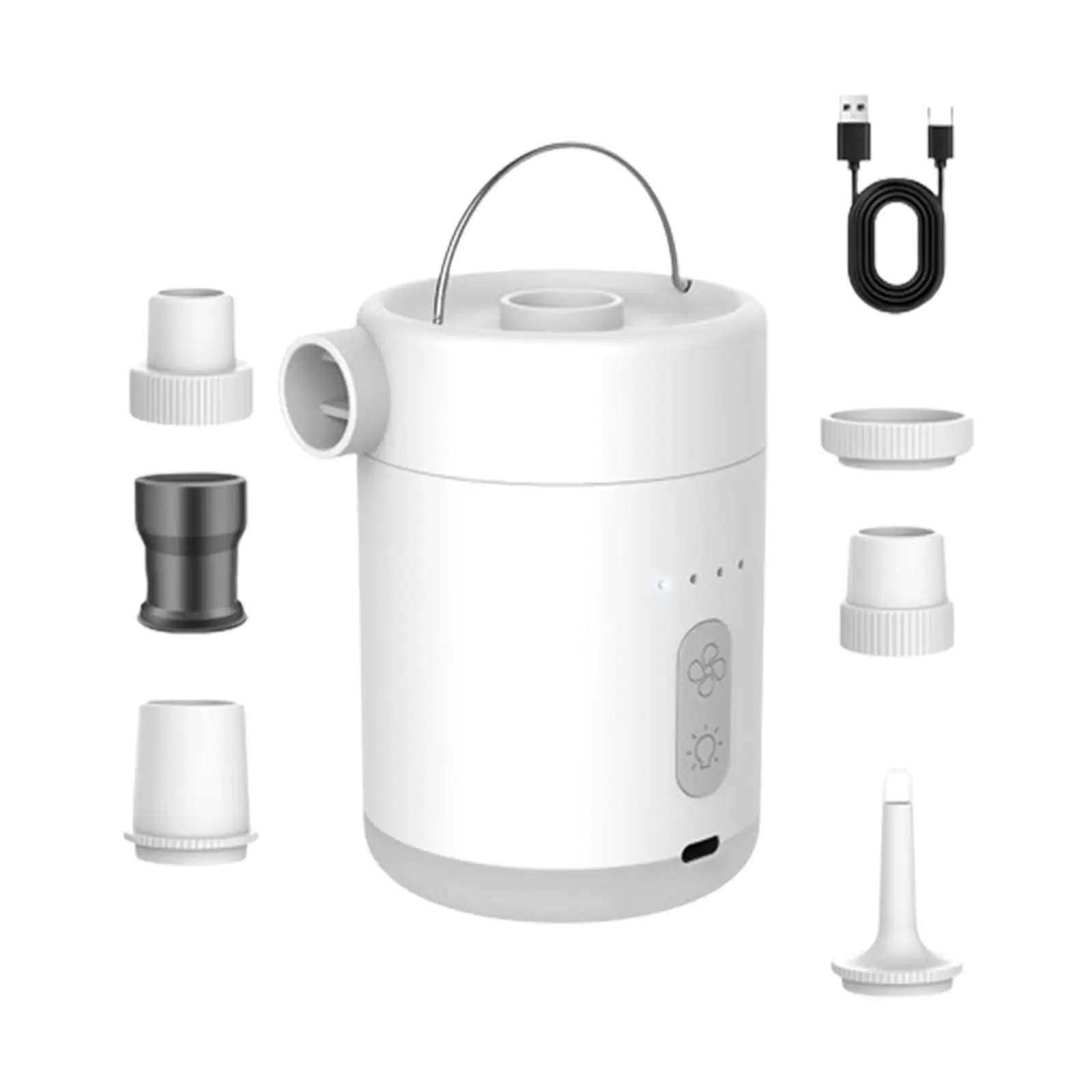 Compact Electric Air Pump for Inflatable Toys Mattress Paddle Board Storage Bag Camping Light with USB