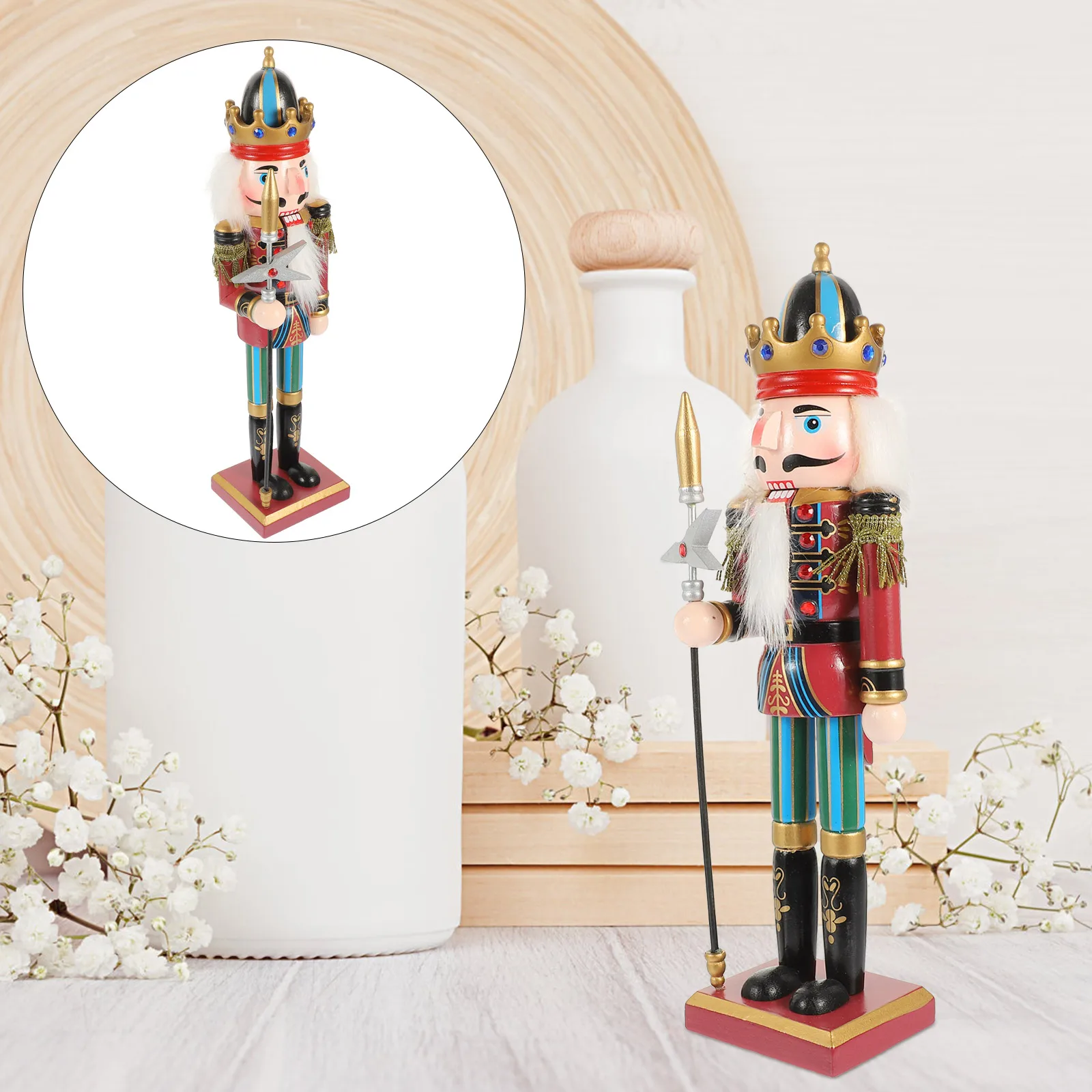 

Nutcracker Crown Decoration Christmas Nutcrackers Ornament Shelf Decorations Chargeable Work