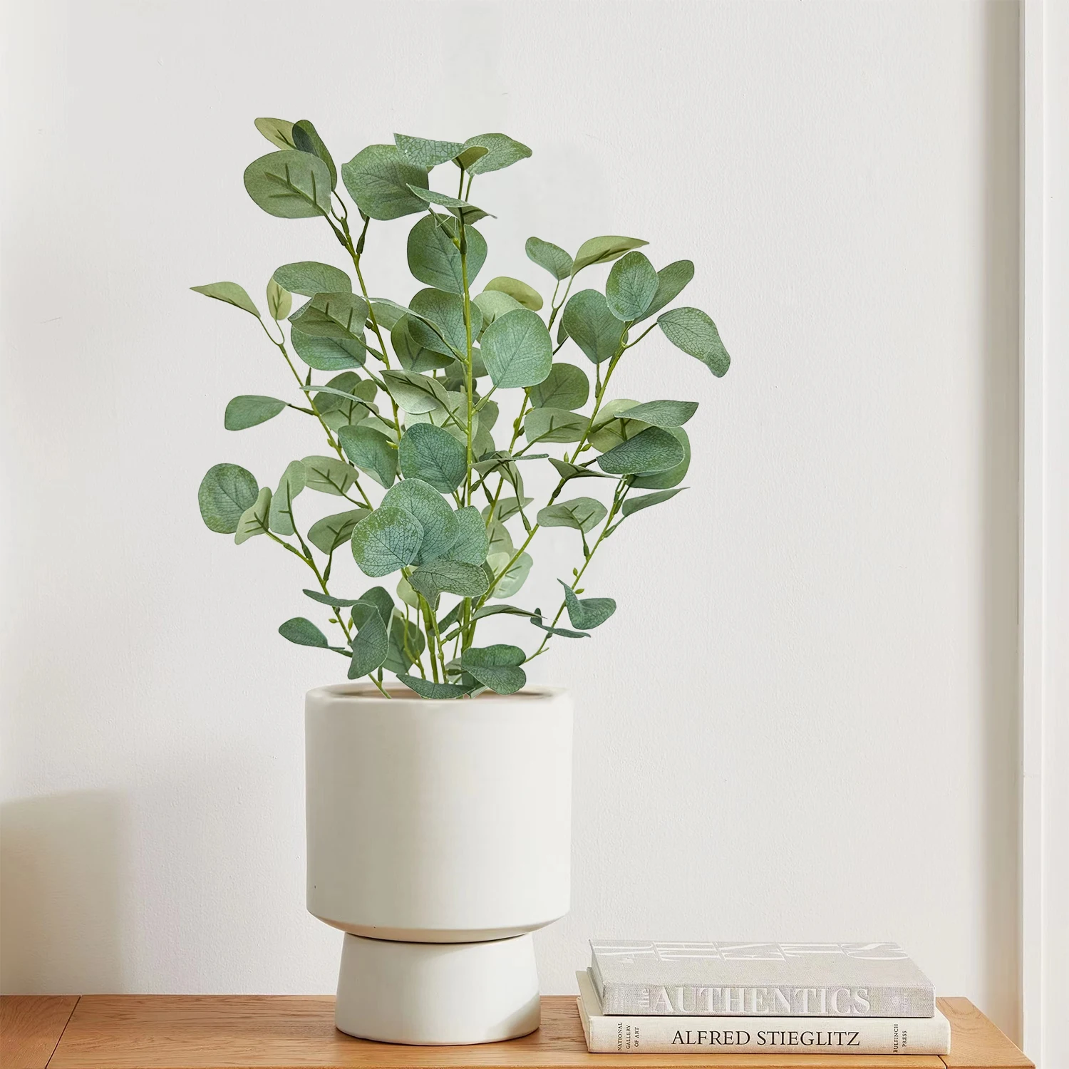 60cm Artificial Plant Eucalyptus Bonsai Leaves Small Fake Plant Green Plastic leaves Faux plant For Home Office Desktop Decor