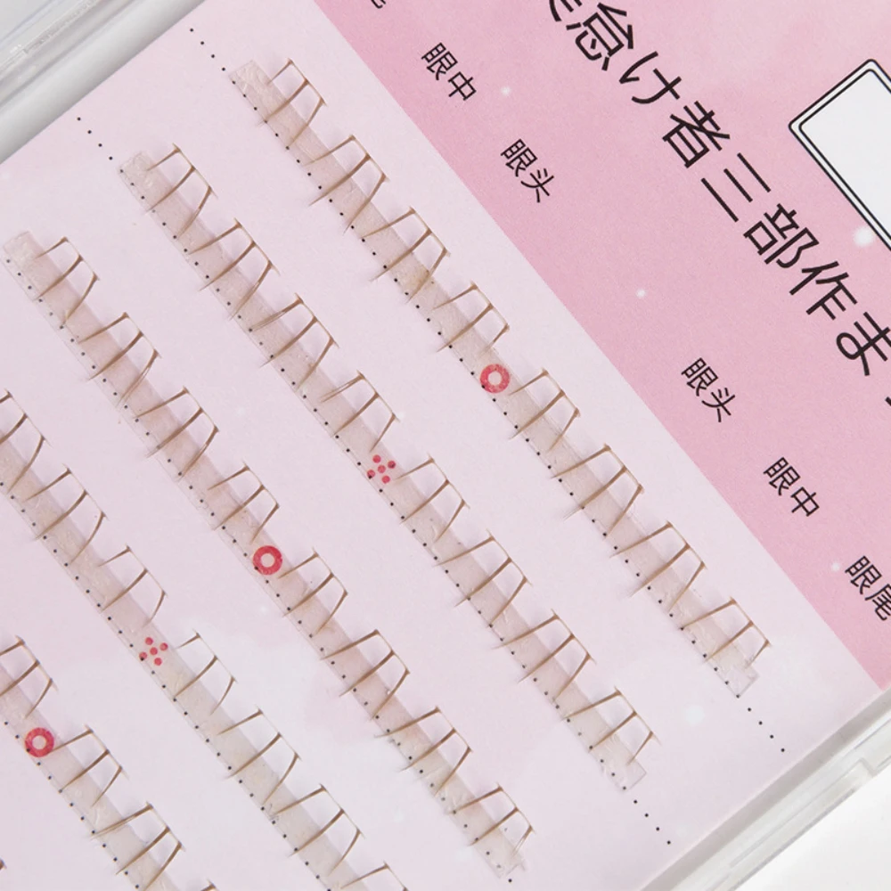 8 行猫の爪スタイルキャラメル下まつげかわいいつけまつげナチュラルリアルな個別クラスターまつげメイクアップツール