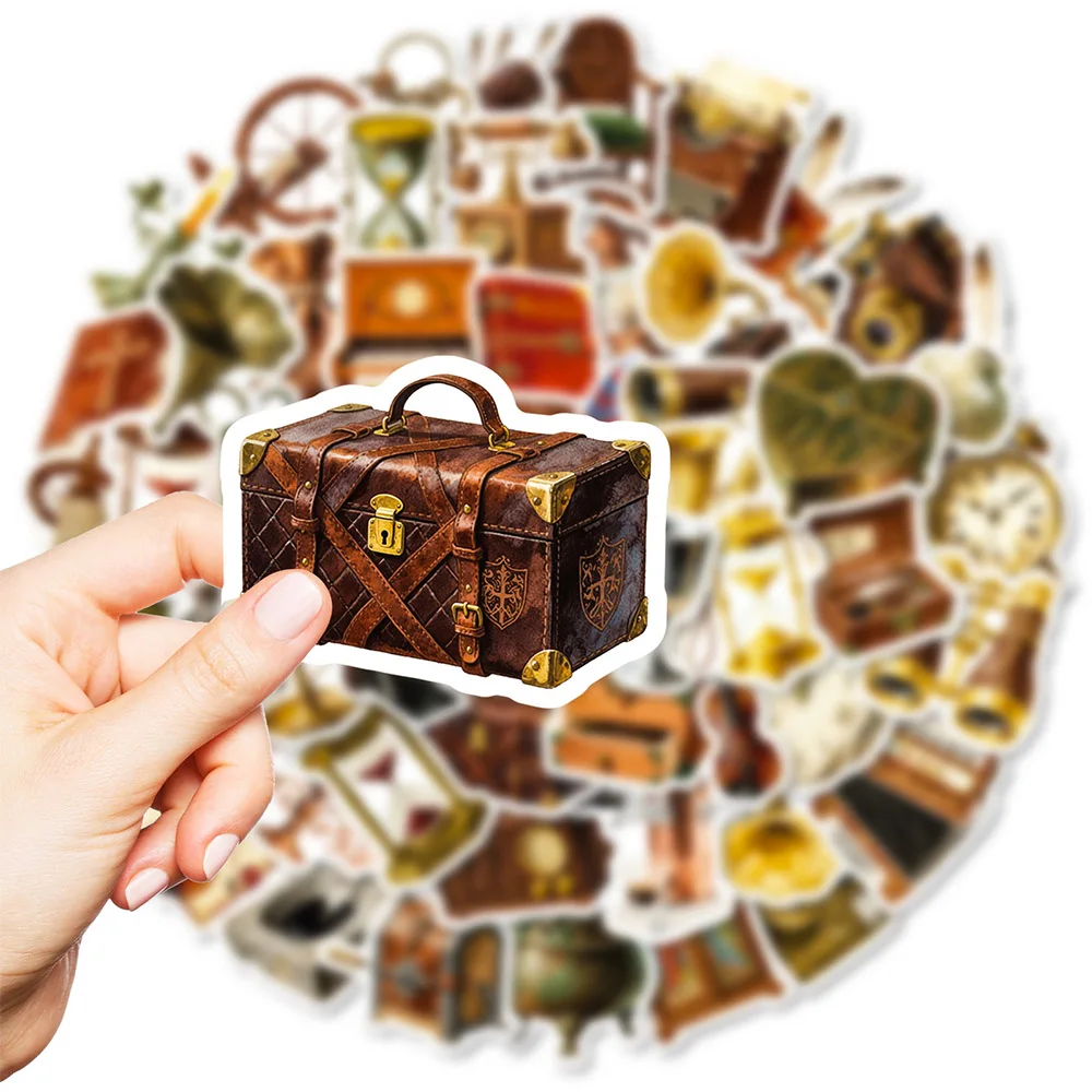 

10/30/56pcs Cartoon Retro Furniture Stickers Waterproof DIY Scrapbook Guitar Phone Notebook Vintage Graffiti Decals Decoration