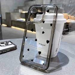 For iPhone 15 Pro Max Case For iPhone 11 Case iPhone 16 13 12 14 Pro Max XR XS X 7 8 Plus SE Love Heart Clear Shockproof Cover