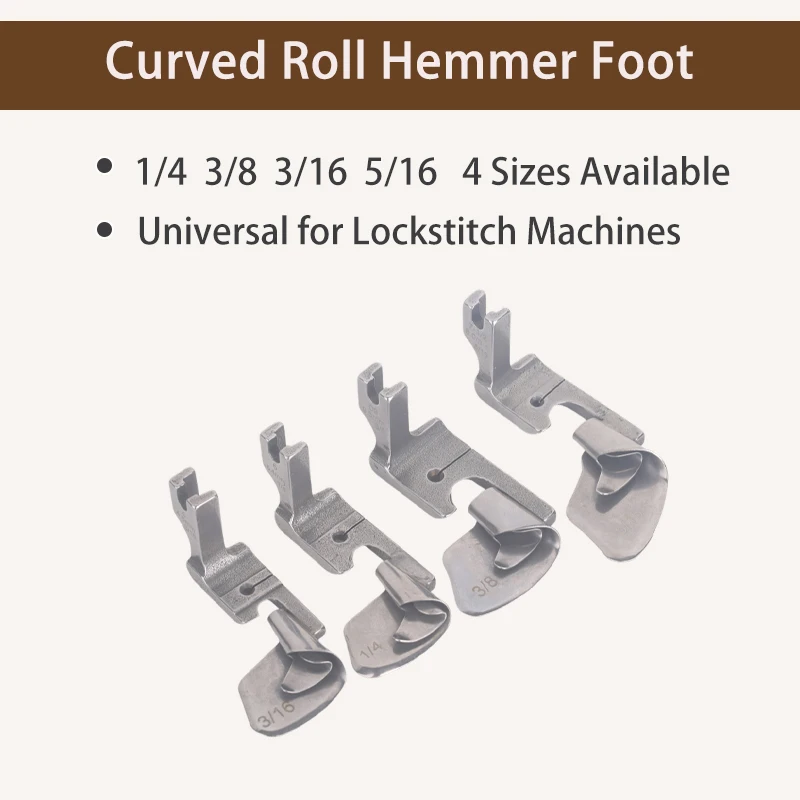 Arc-Shaped Curling Edge Presser Foot, All Steel Curling Edge Machine, Silk Chiffon Skirt Curling Edge Pull Tube, Faucet Handle