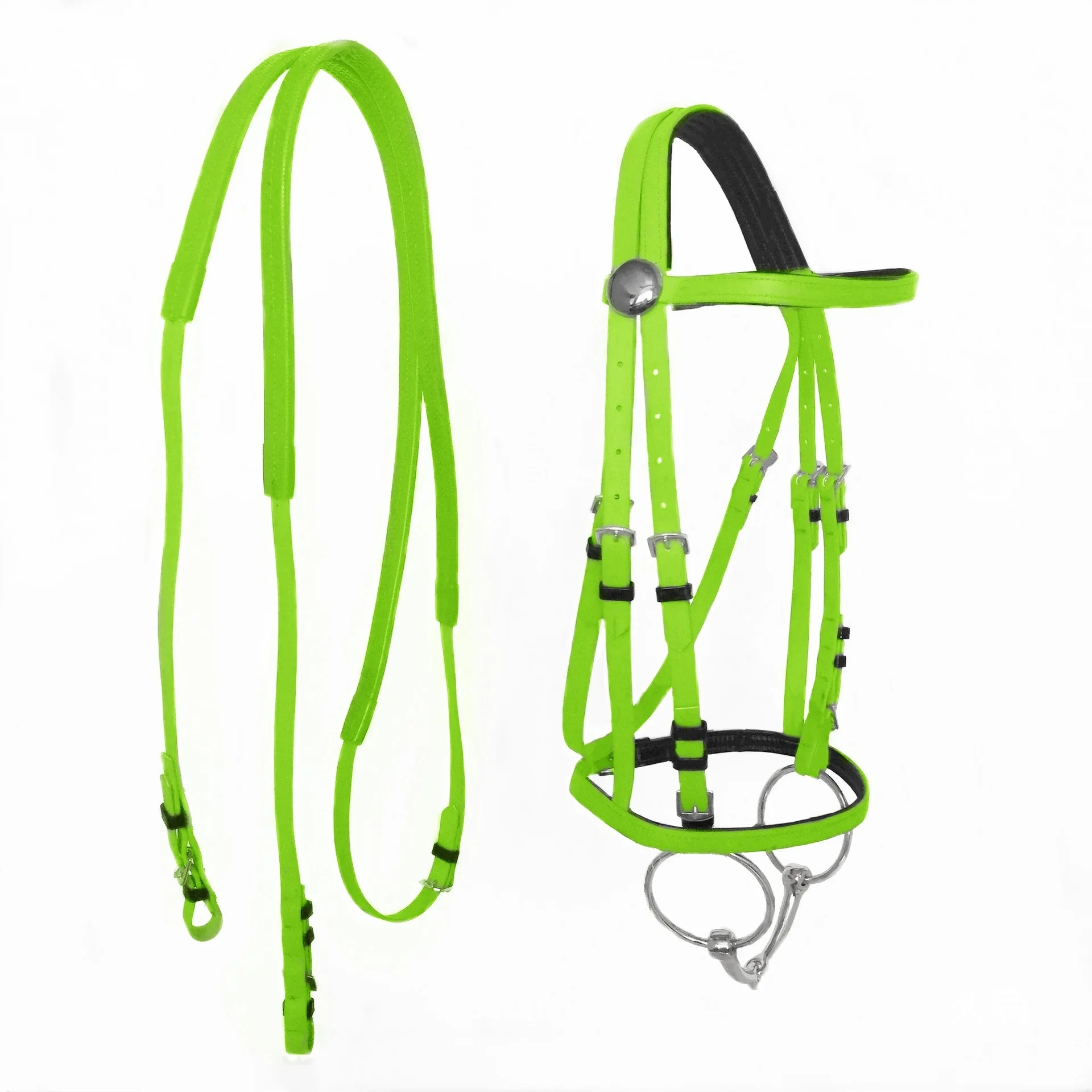 Horse Halter, PVC Bridle Reins Bit Set, Equestrian Tack Accessories, Riding Gear for Horses, Durable and Adjustable