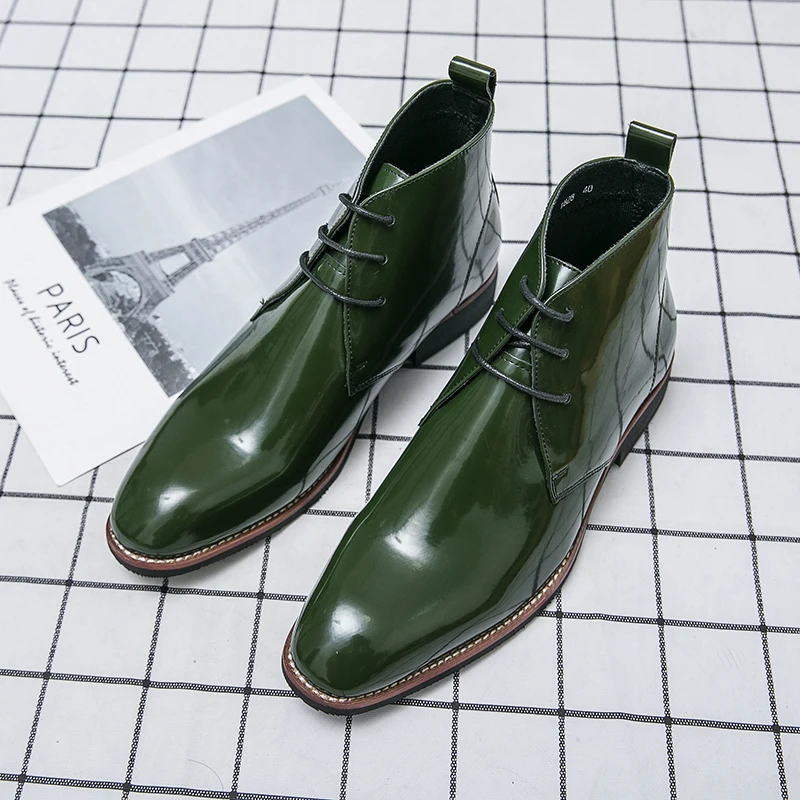 

Size 38-48 Business Men Ankle Boots Men Anti-slip Wear-resistant Lace-up Business Fashion Chelsea Boots Outdoor Training Boots