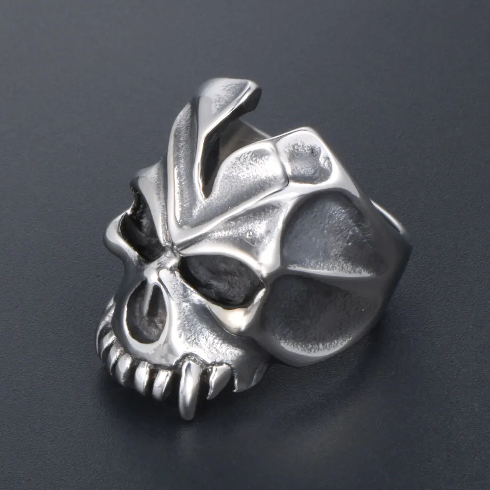 NEW Fangs Skull Titanium Steel Ring EDC Portable Rings Punk Accessories Gift For Men Outdoor Self defense tools