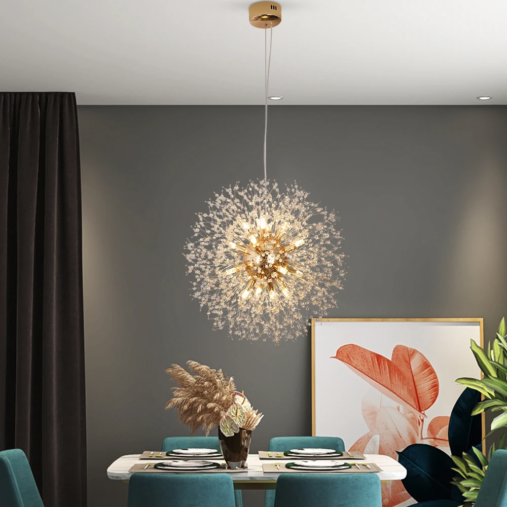 VETRULUS Modern Dandelion Lighting Pendant Lights Living Room Dining Bedroom Pendant Lights Starry Fireball Lighting Fixtures 