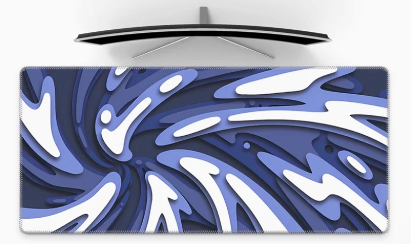 

Cream Layered Vortex Stereoscopic Mouse Pad Ultra Large Waterproof Thicker Slide Layered Swirl Deskmats Natural Rubber Big Gamer