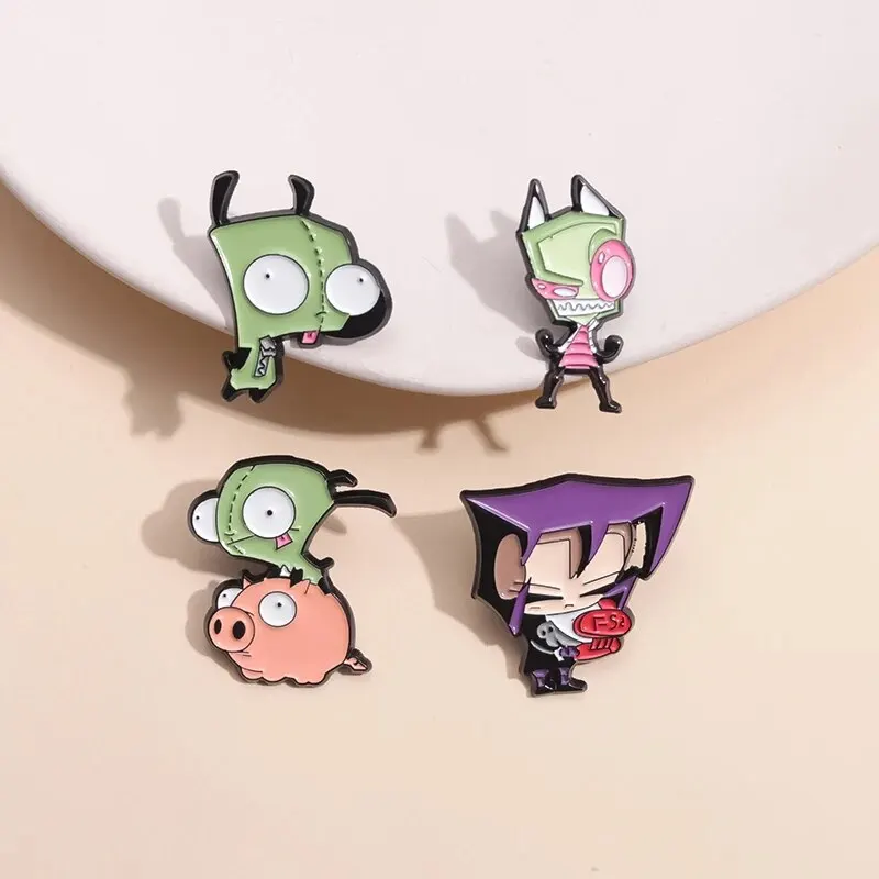 4pcspersonalized Creativity, Customized Anime, Cartoon, Funny Pins, Creative Fashion Enamel Badges, Lapels, Pins, Bags, Jewelry