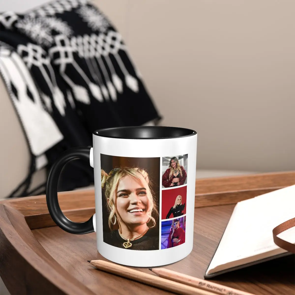 Karol G Red Photo Collage Mug Funny Ceramic Coffee Cups Tea Mugs Milk Cup Drinkware Gifts for Friends