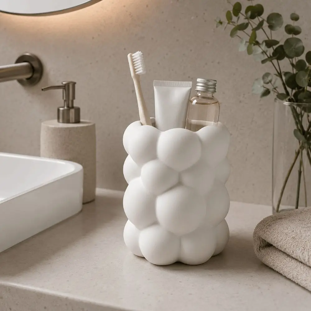New 3D Printed Cloud Pen Holder Cloud Shaped Multifunctional Desk Storage Box Nordic Style Makeup Brush Holder Desktop Organizer