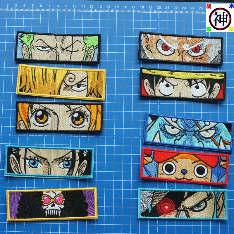 One Piece Luffy, Nika, Chopper, Nami, Red-Haired, Zoro morale patch, cartoon embroidered fabric patch, sew-on and iron-on style