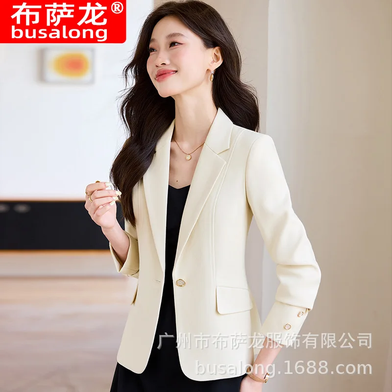 

2025New Stylish Fashion Suit Casual Women's Long Sleeve Professional Blazer Formal Women's Single Jacket Workwear8985