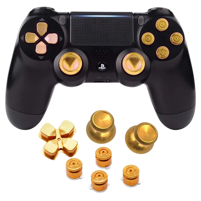 Juego de tapas de agarre de Joystick analógico de Metal para PS4 Slim Pro, controlador de Gamepad, funda de Thumbstick, 7 piezas por lote