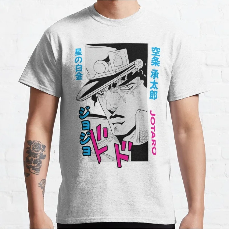 

0215 JoJo's Bizarre Adventure Anime Gift t shirt Manga printed Tee 100% cotton Graphic Clothes Y2K clothing All size Tops S-6XL