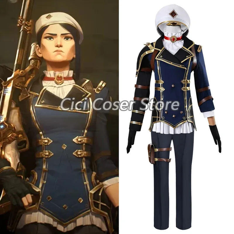 LQGame LOL Arcane Temporada 2 Cosplay Caitlyn Kiramman VI disfraz uniforme trajes fiesta de Halloween carnaval trajes de juego de rol mujeres