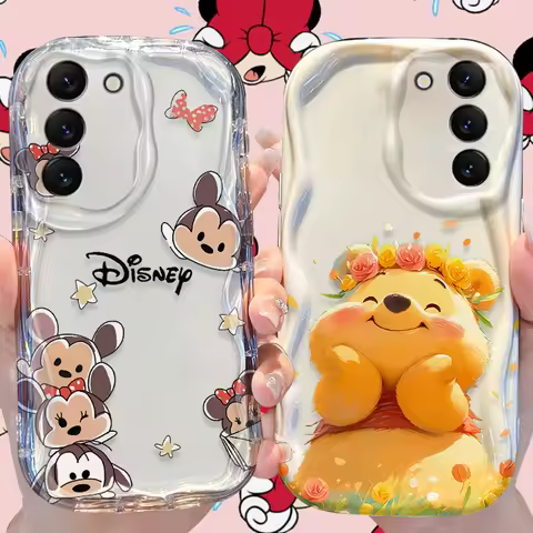 Mickey Pooh Bear Case for Samsung Galaxy S24 S23 S22 S21 Ultra Plus S20 FE A73 A72 A71 A55 A54 5G A53 A52 A51 4G A50S A50 Cover