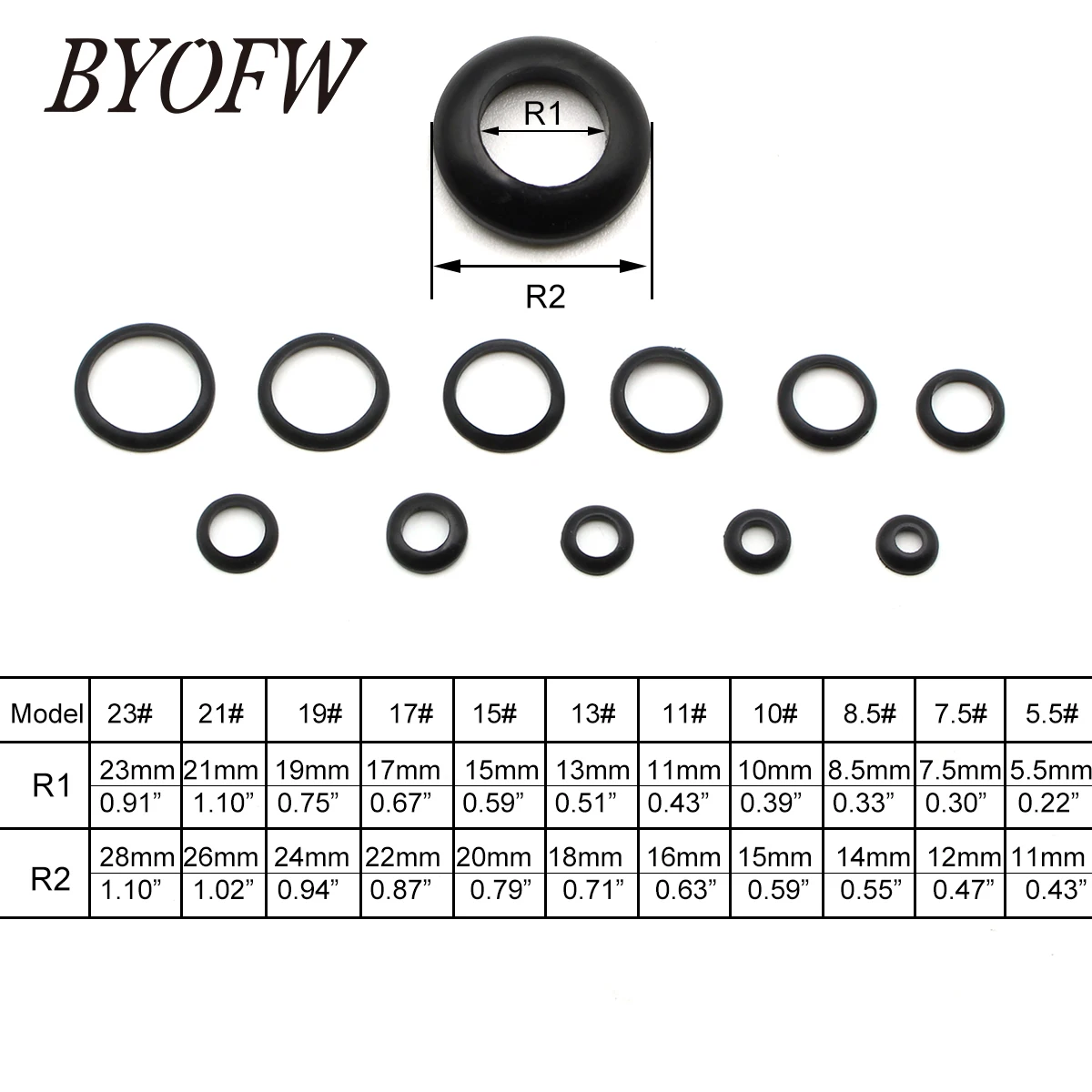 BYOFW 5 Pcs/bag Fishing Rod Building Components Protective Ring Replacement Rubber Winding Check Trim Adapter Maintainence Part