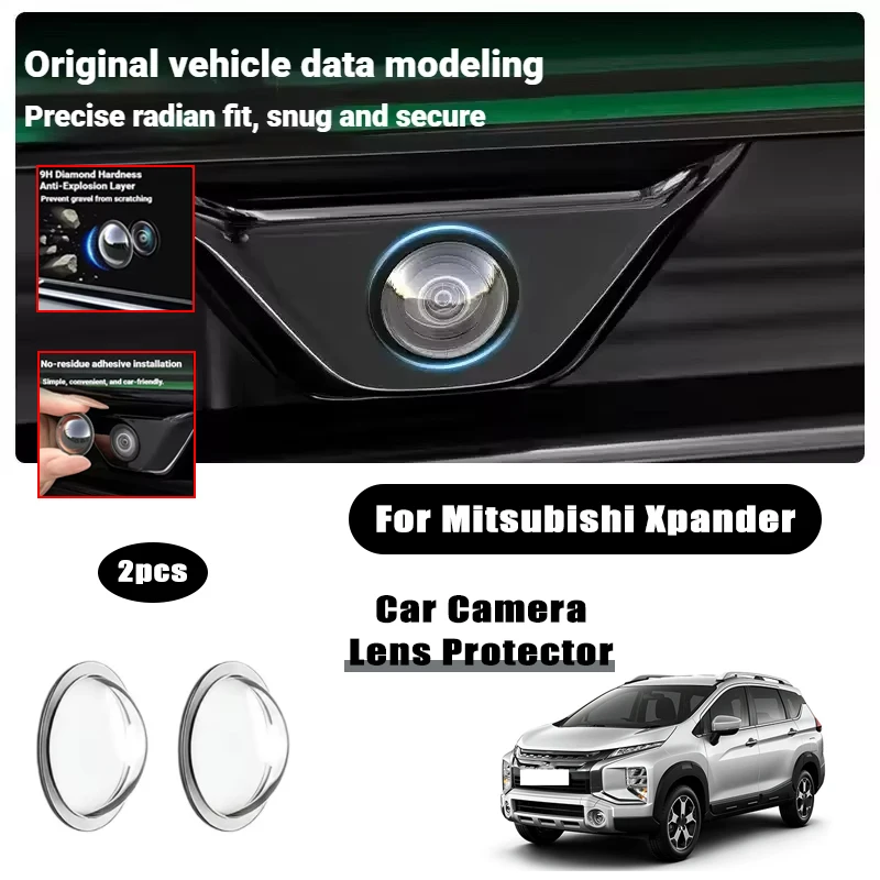 2PCS car camera lens protective cover For Mitsubishi Xpander rearview reversing camera protective cover 360°camera protection