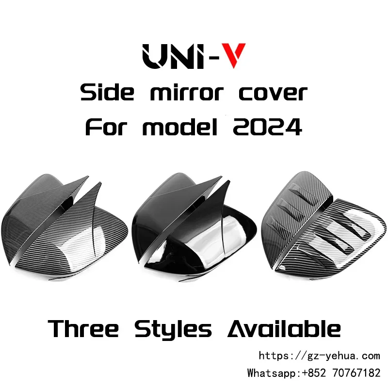

For ChangAn Uni-V UniV 2024 Side Mirror Cover Carbon Fiber Look Black Decorative Automobiles Parts Accesorios Para Auto Tools