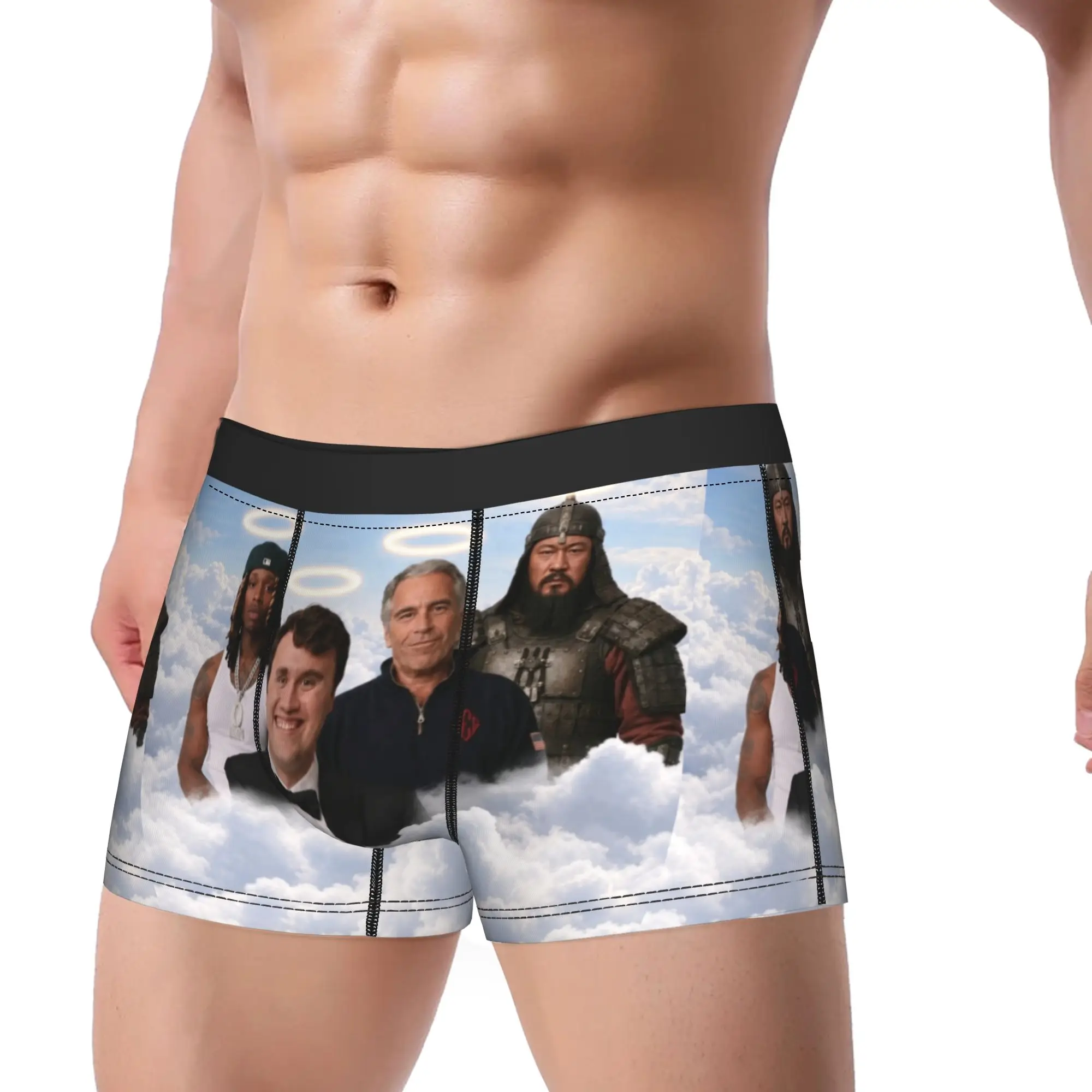 Charlie Kirk Heaven Angels Meme Boxer Shorts  3D Pouch Underwear Hot Sale Pattern Boxer Brief Novelty Men's Panties Big Size 2XL
