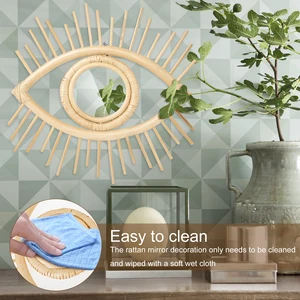 Göz Şekli Asılı Rattan Ayna, Ayna Estetik El Yapımı, Nazar Duvar Sanatı, Yatak Odası Dresser Zanaat Ratan'ın aynasındaki en iyi 10 satış-no. 9