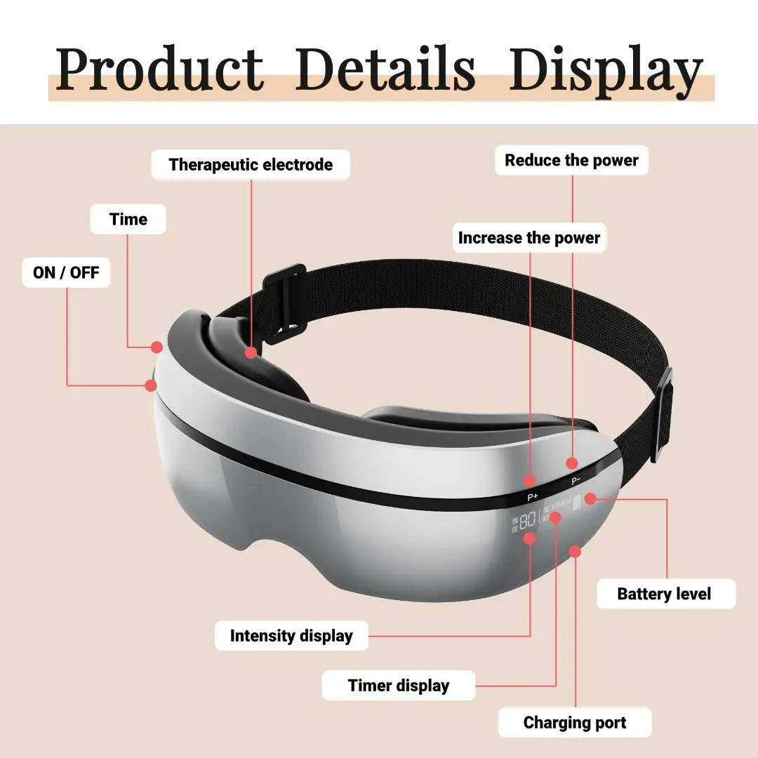 Smart Foldable Eye Massager Vibration Airbag Compress Bluetooth Music Care Glasses Relieve Fatigue Strain Dry Eye Relax