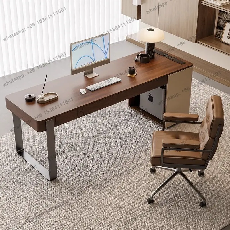 

Modern medieval style solid wood desk minimalist home writing desk computer desk