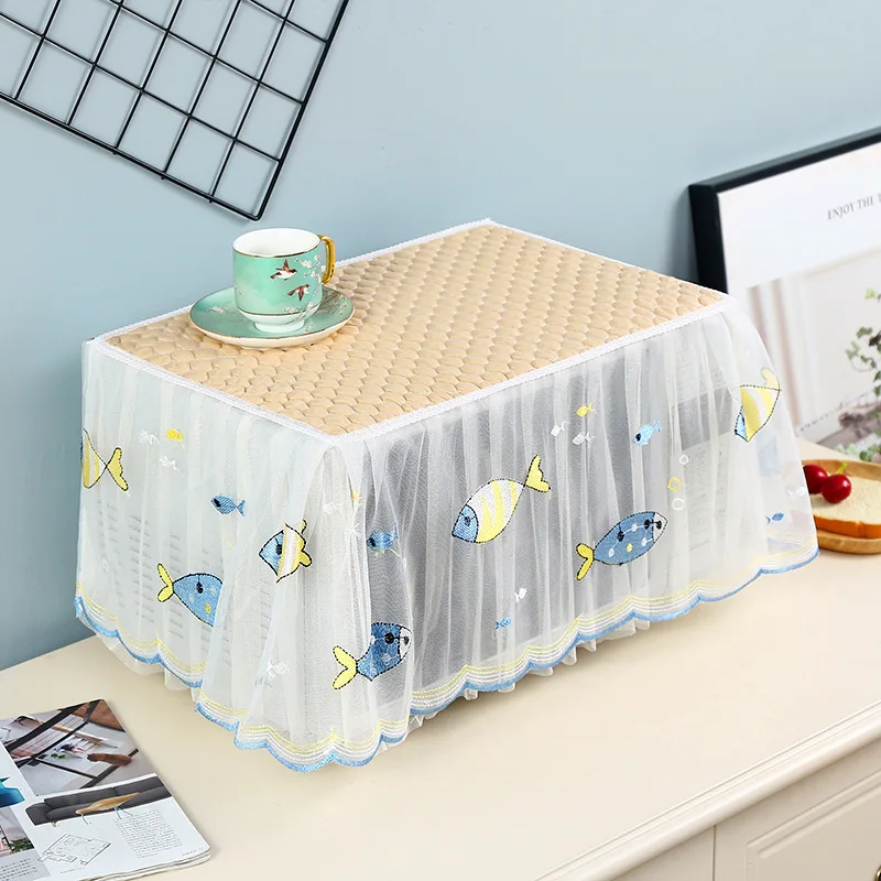 Capa contra poeira para forno de micro-ondas Midea Capa contra poeira de tecido com tudo incluído Capa contra poeira de renda