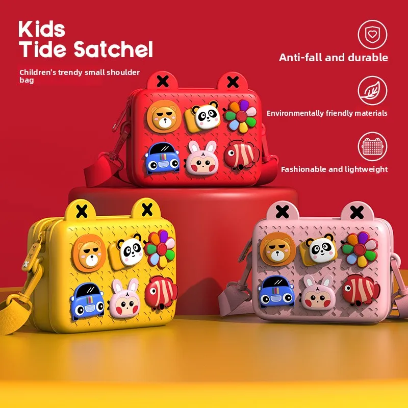 

Kids DIY Camera Bag New Cartoon Shoulder Crossbody Bag for Toddlers Kindergarten Gifts Chinese Style Fashion Accessories
